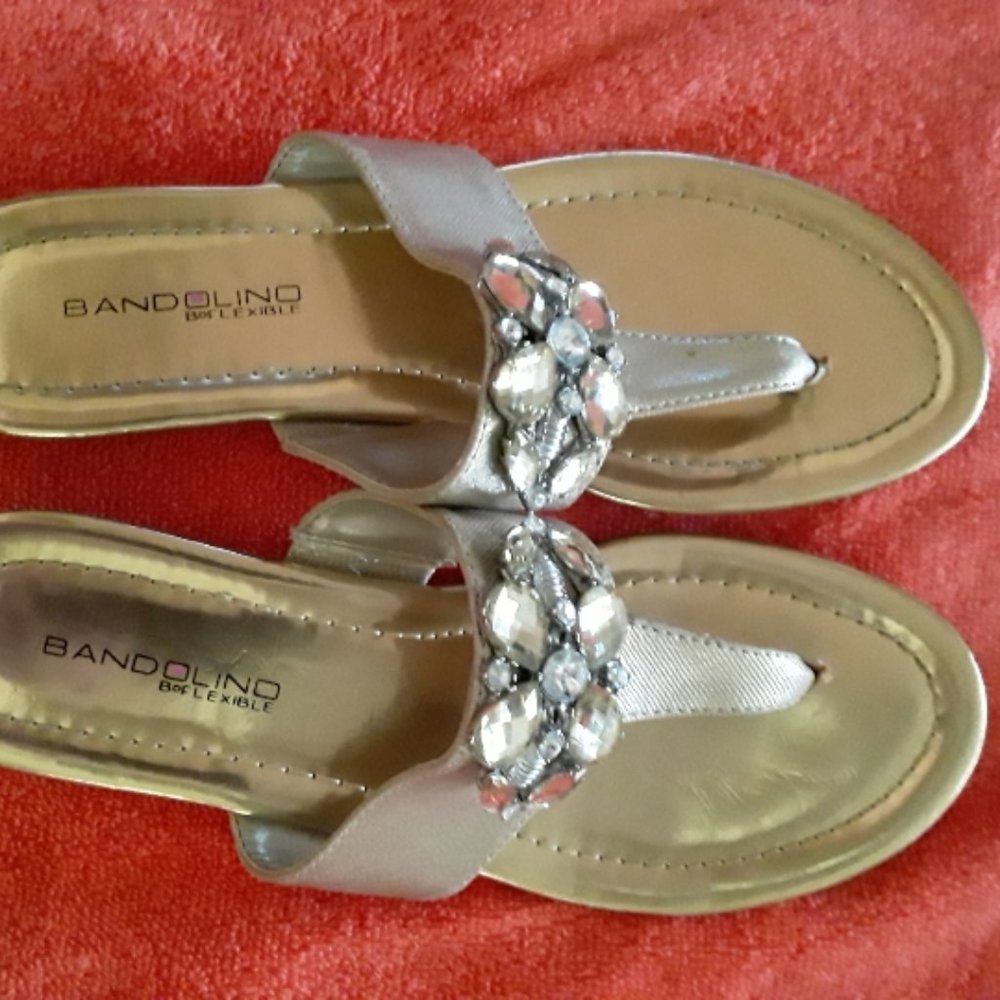 Sandal with Bling.  Gold